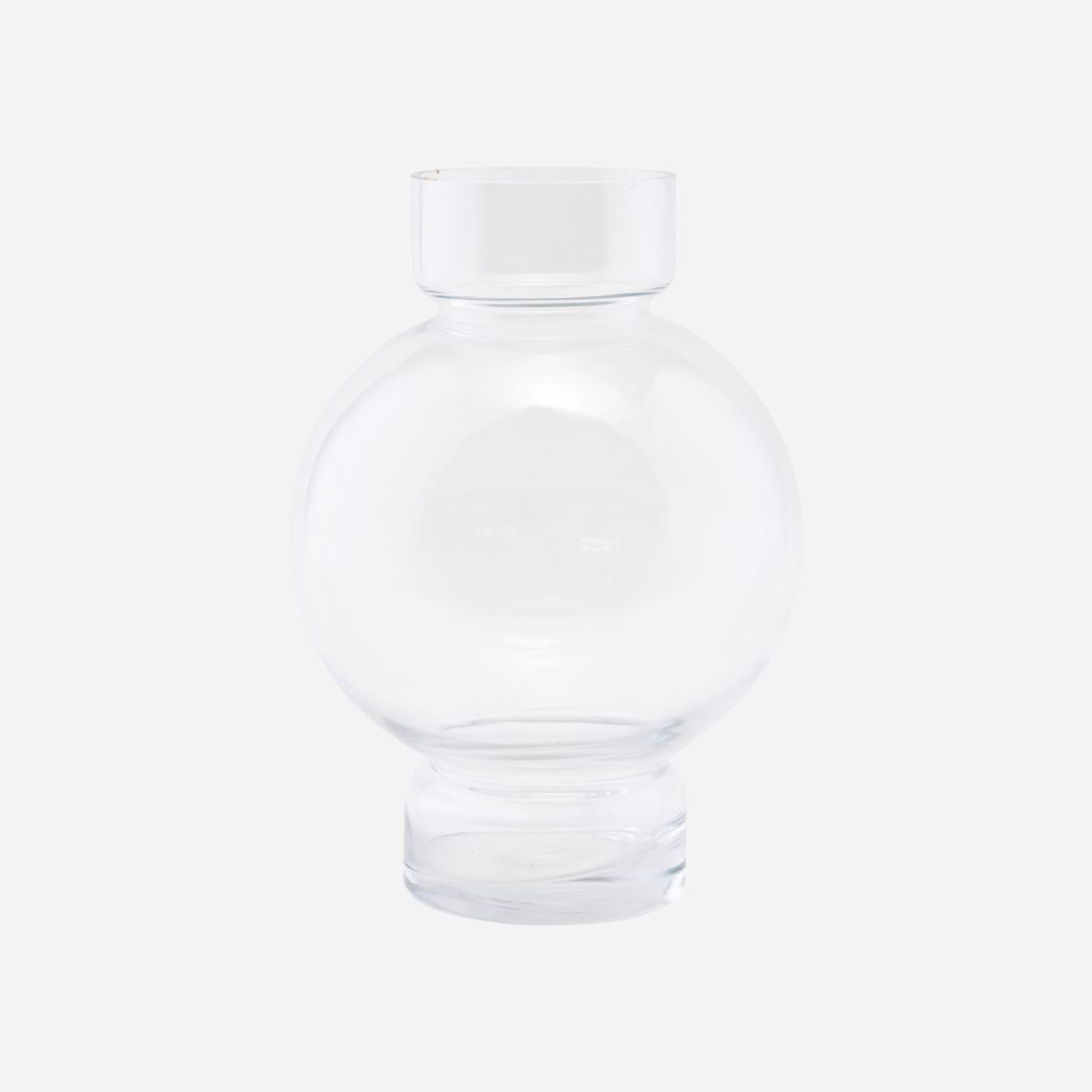 Clear Glass Bubble Vase 25cm