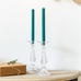 Clear Glass Candlestick 24cm | Annie Mo's