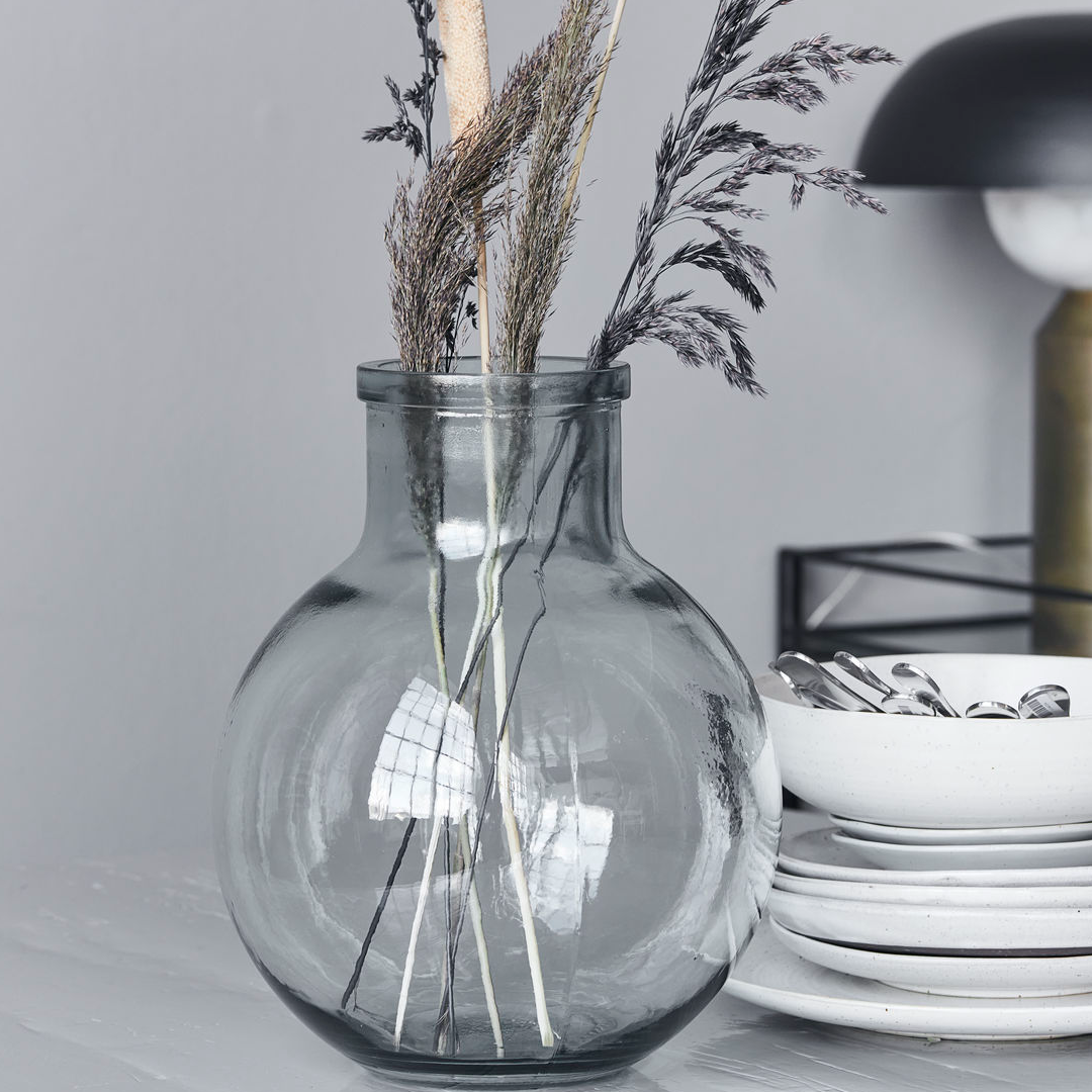 Clear Glass Vase 31cm | Annie Mo's