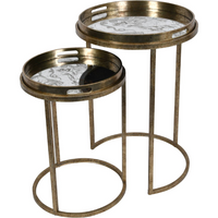 Constellation Map Mirrored Round Nesting Tables 60cm  | Annie Mo's