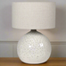 Cream Ceramic Pimpled Ball Table Lamp with Shade | Annie Mo's