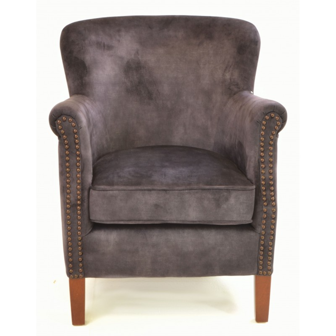 Cromarty Charcoal Velvet Armchair