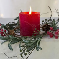Iced Red Berry Candle Ring 20cm | Annie Mo's