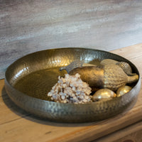 Antiqued Brass Round Tray 45cm | Annie Mo's