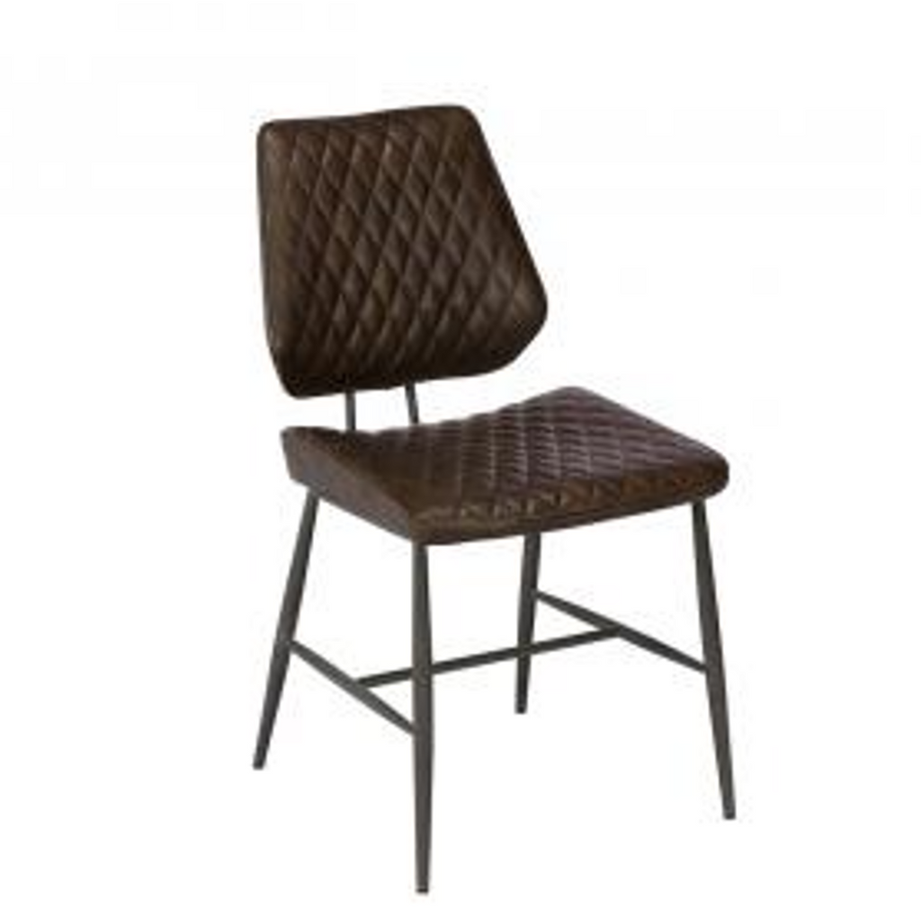 Dalton Dark Brown PU Leather Dining Chair | Annie Mo's