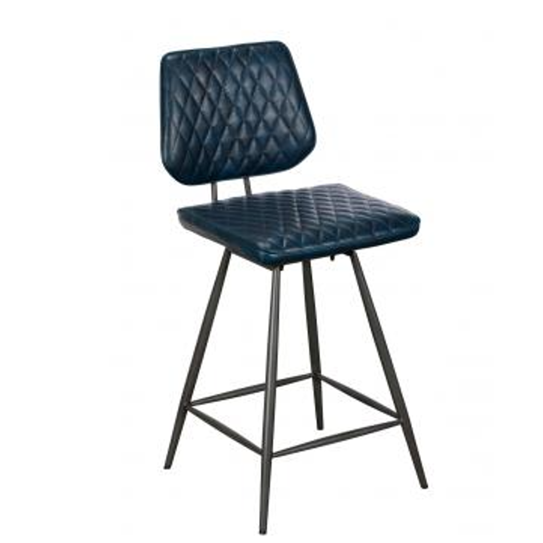 Dalton Navy PU Leather Counter Dining Bar Stool  | Annie Mo's