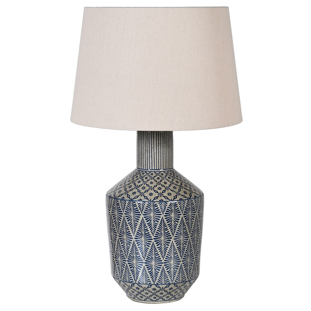 Dark Blue Diamond Patterned Lamp with Shade 72cm | Annie Mo's