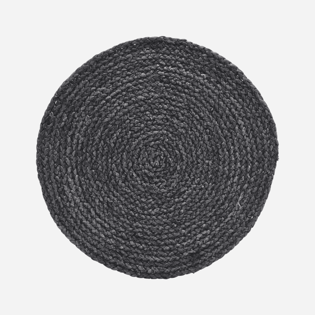 Dark Grey Jute Dinner Plate Mats
