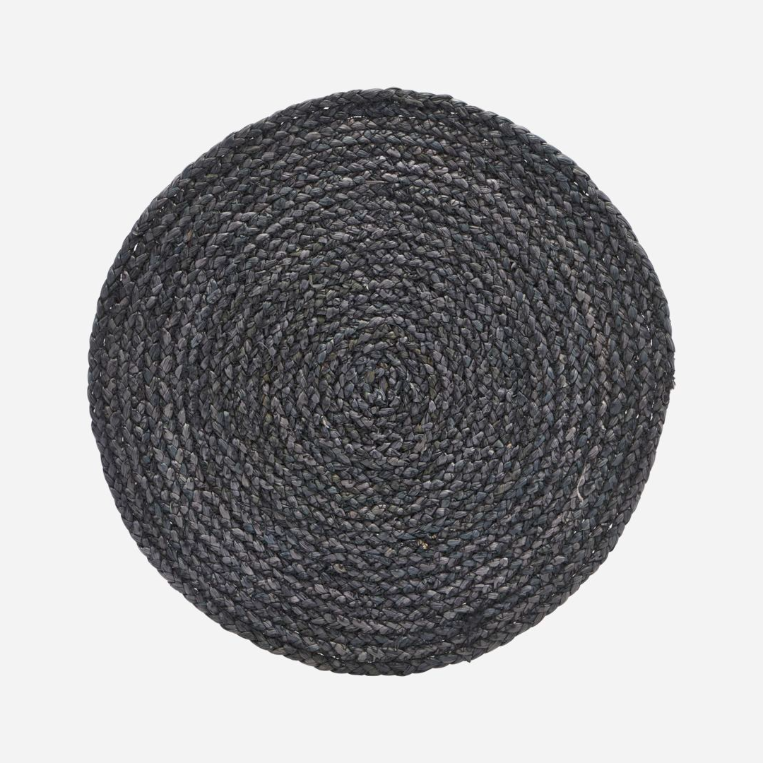 Dark Grey Jute Dinner Plate Mats