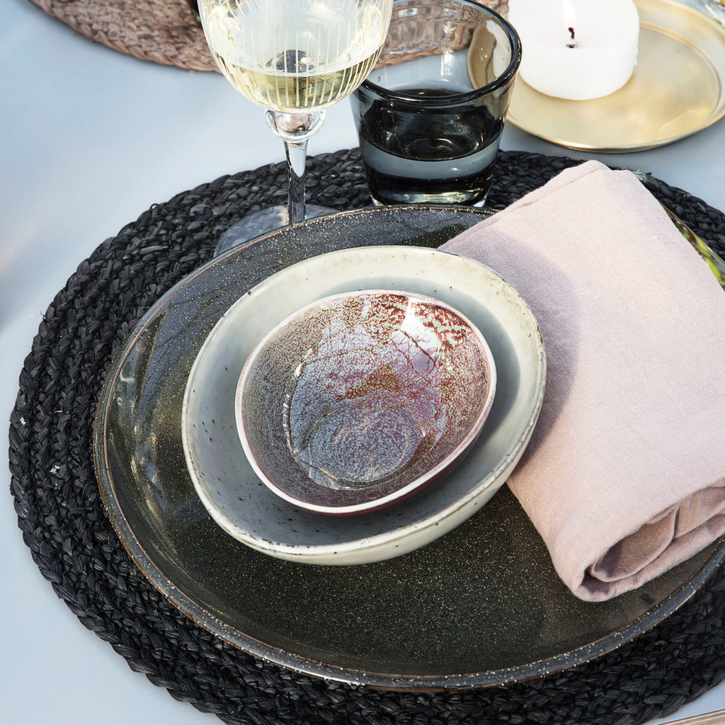Dark Grey Jute Dinner Plate Mats | Annie Mo's