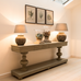 Dark Grey Stone Lamps with Grey Shades