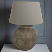 Dark Grey Stone Lamps with Grey Shades | Annie Mo's