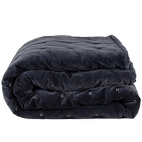Dark Grey Velvet Criss Cross Throw 220x230cm| Annie Mo's