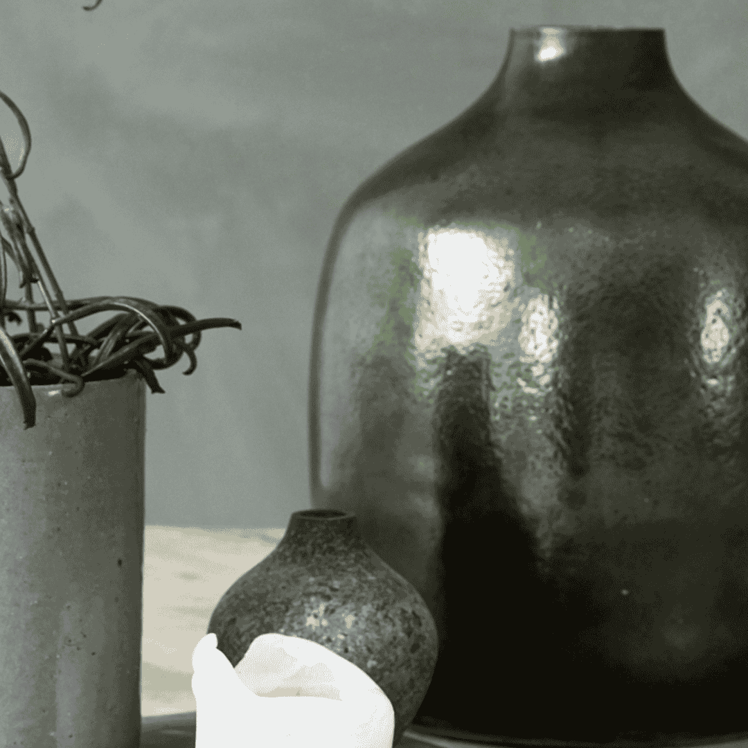 Deep Green Glass Vase 29cm