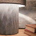 Dinky Cement Lamp with Linen Shade 32cm