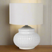 Dinky Cream Dimple Lamp with Linen Shade 40cm | Annie Mo's C