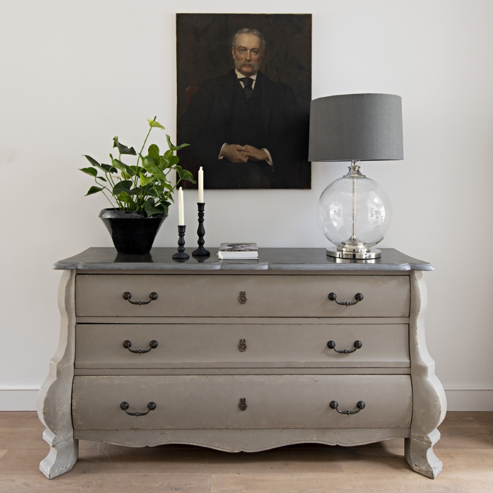 Distressed Large Chest of Drawers with Bluestone Top 159cm Annie Mo s