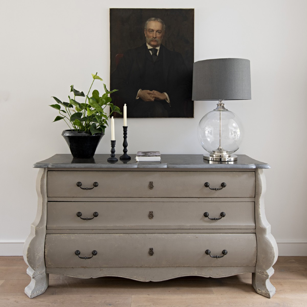 Distressed Large Chest of Drawers with Bluestone Top 159cm