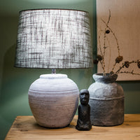 Distressed Stone Effect Lamp with Shade 40cm | Annie Mo's