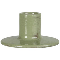 Dusty Green Stoneware Candle Holder for Dinner Candles | Annie Mo's