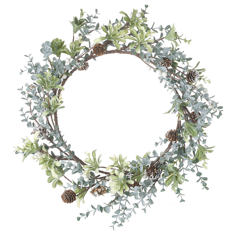 EUCALYPTUS CONES Green Wreath 40,5x6x40,5 cm | Annie Mo's