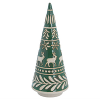 Embossed Green Ceramic Cone Tree 28cm | Annie Mo's