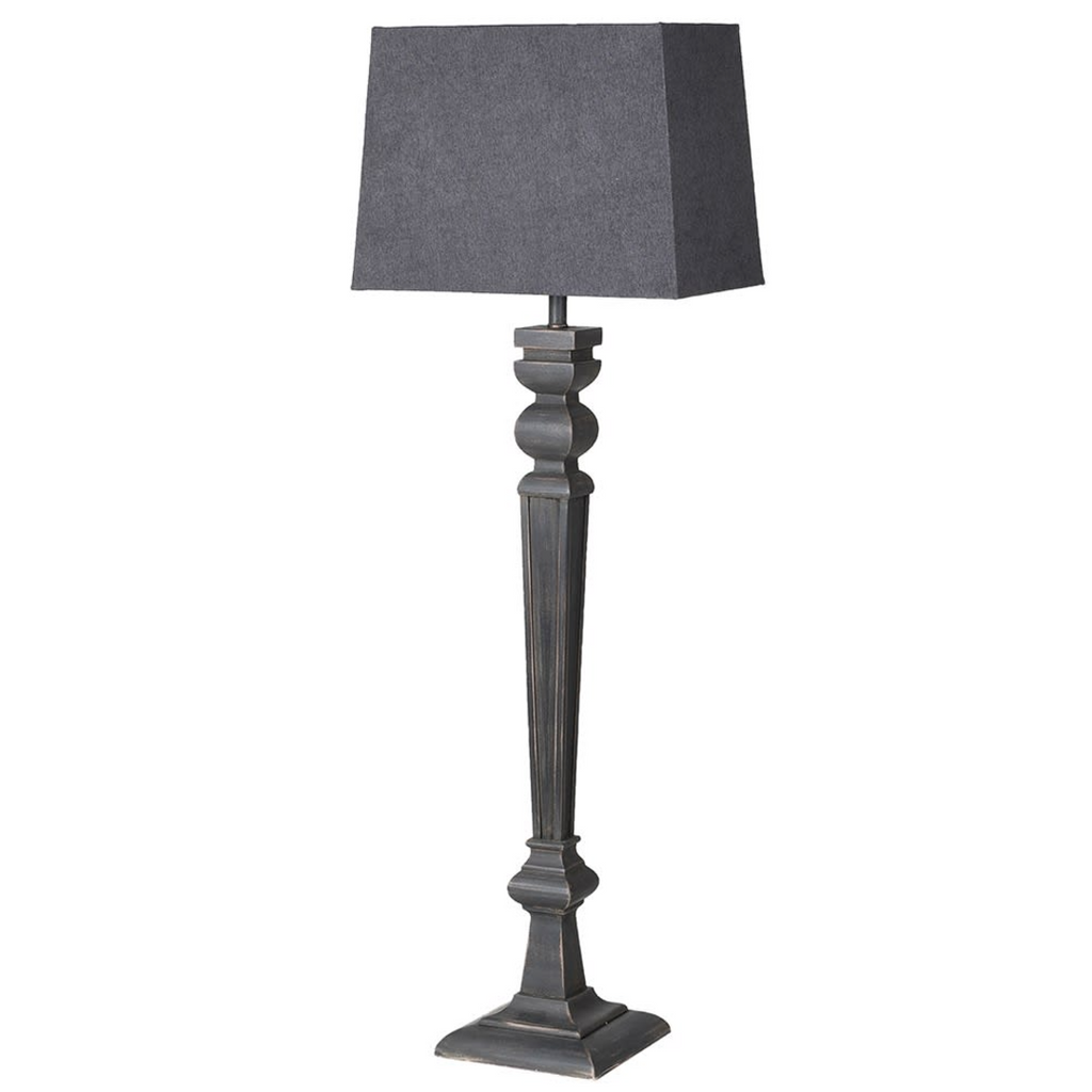 Extra Tall Black Lamp with Grey Shade 113cm | Annie Mo's