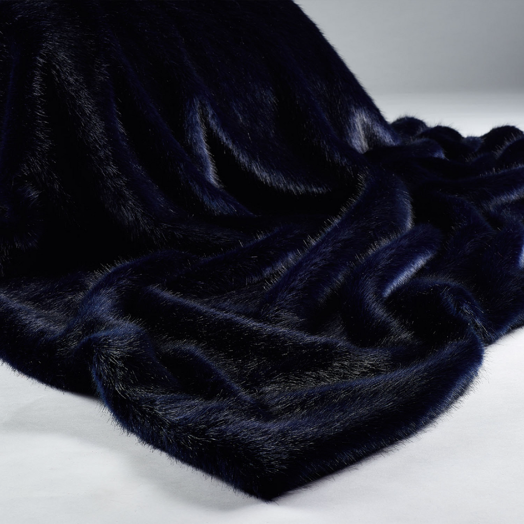 Faux Fur Throw  - London Navy | Annie Mo's