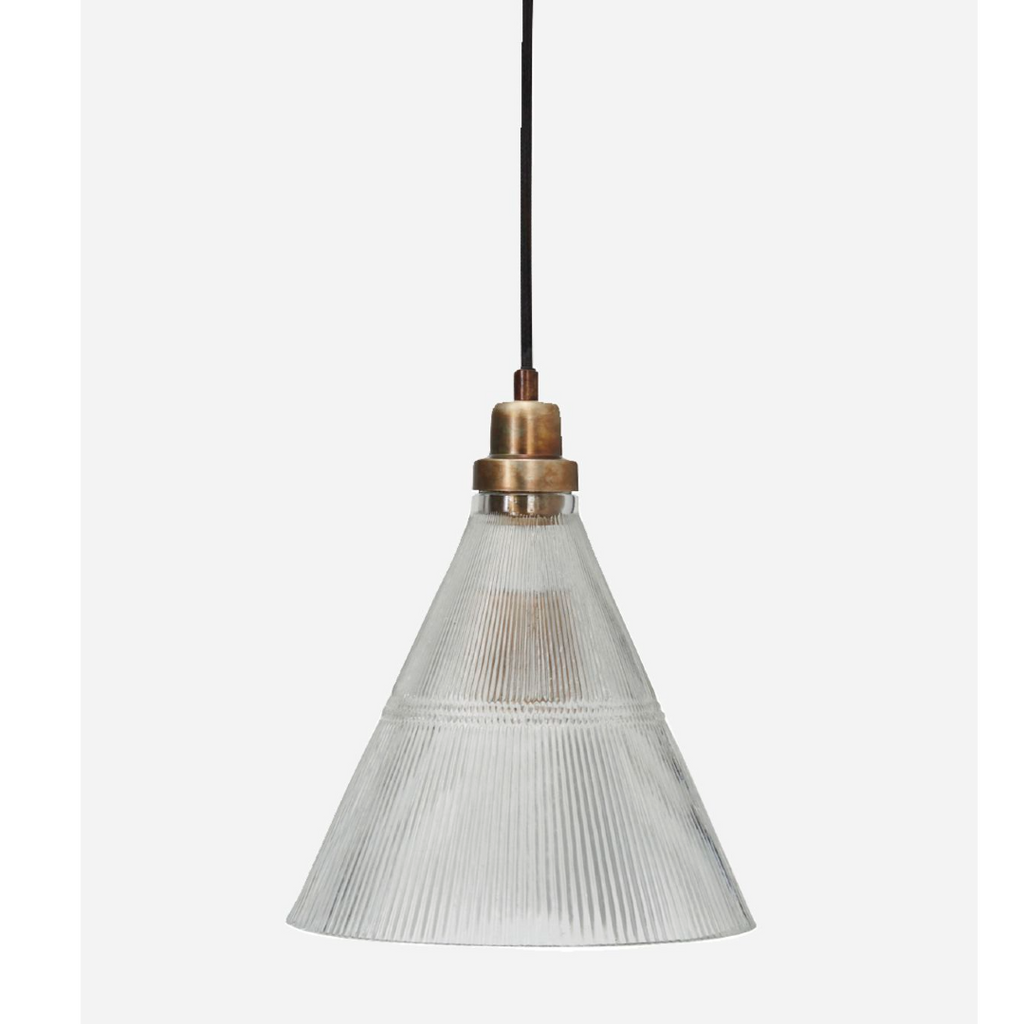 Fluted Clear Glass Pendant Lamp 30cm | Annie Mo's