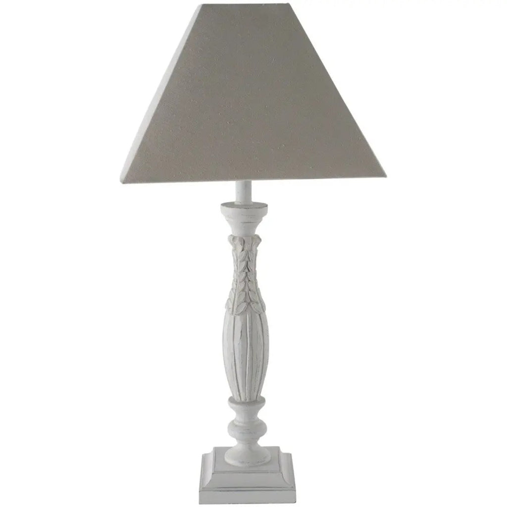 French Grey Wood Table Lamp with Shade 50cm | Annie Mo's