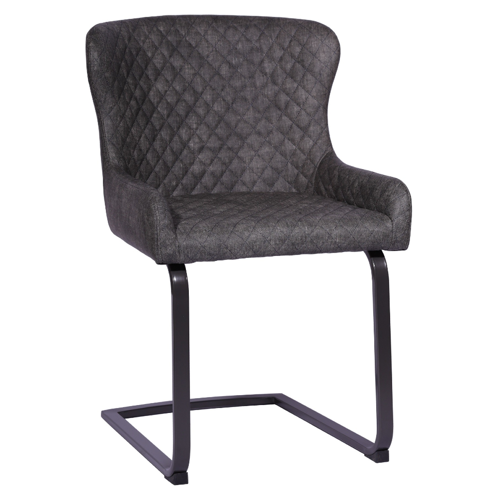 Fusion Cantilever Dining Chair - Grey and Metal | Annie Mo's