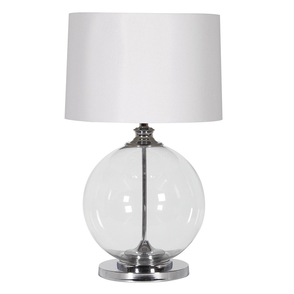 Glass Ball Lamp with Linen Shade 75cm | Annie Mo's