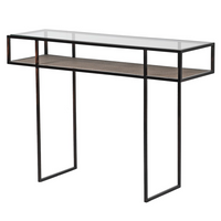 Glass Top Console with Rattan 110cm | Annie Mo's