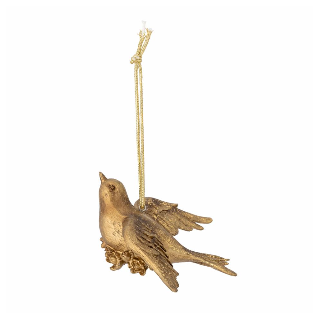 Golden Resin Hanging Bird 12cm | Annie Mo's