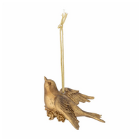 Golden Resin Hanging Bird 12cm | Annie Mo's