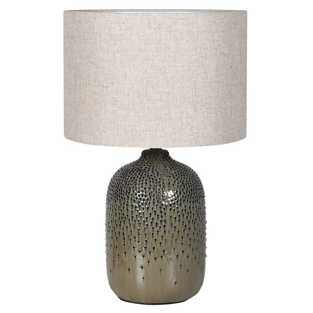 Green Base Table Lamp with Linen Shade 57cm  | Annie Mo's
