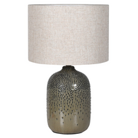 Green Base Table Lamp with Linen Shade 57cm  | Annie Mo's
