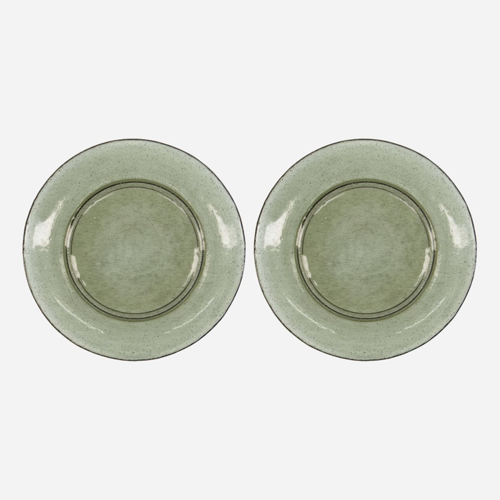 Green Rain Dinner Plate 27cm Set of Two