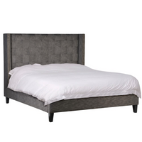 Grey Weaved Effect Headboard 6ft Super King-Size Bed