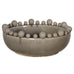 Grey Crackle Glazed Large Bowl with Ball Detail