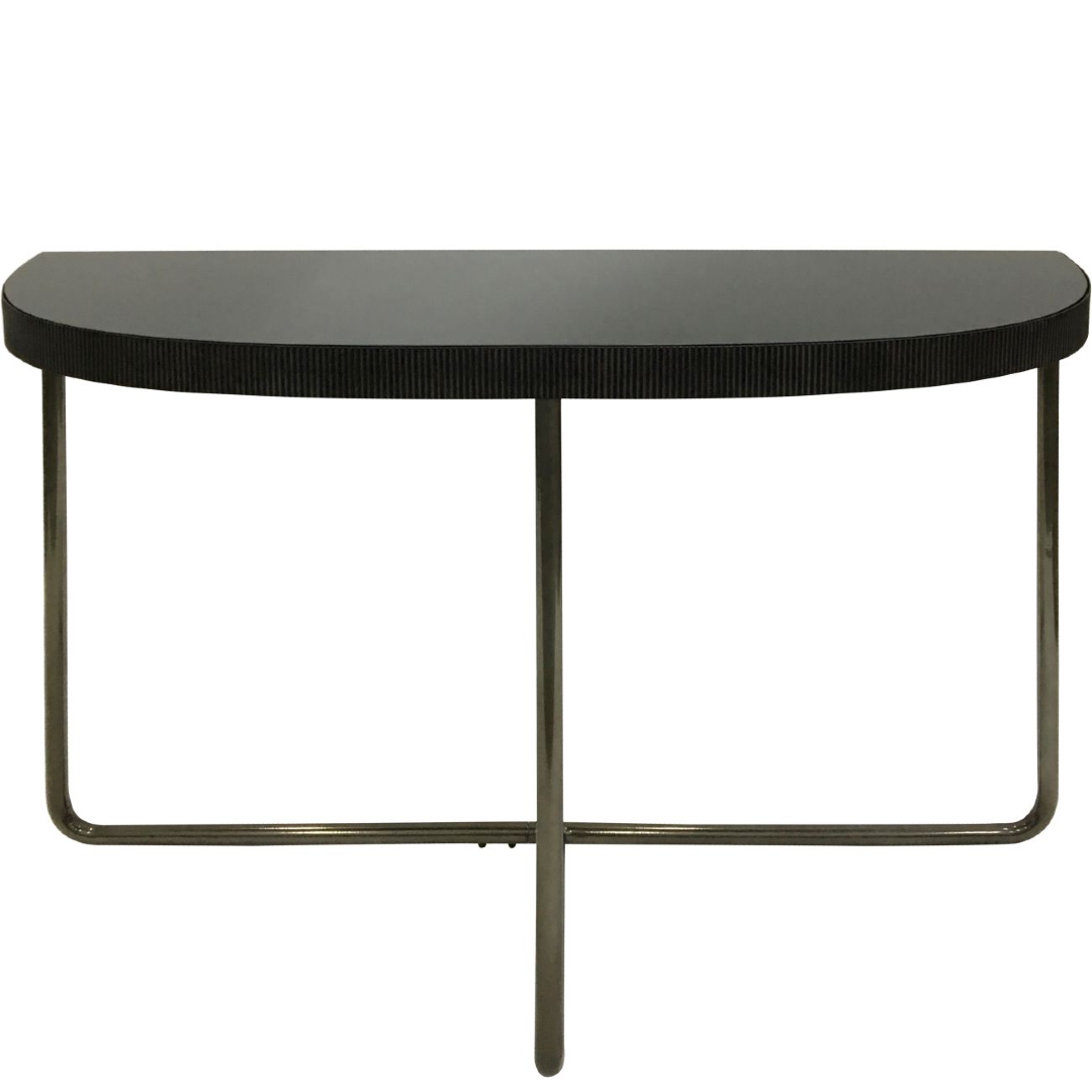 Half Moon Console Table with Black Tinted Glass 122cm Annie Mo s