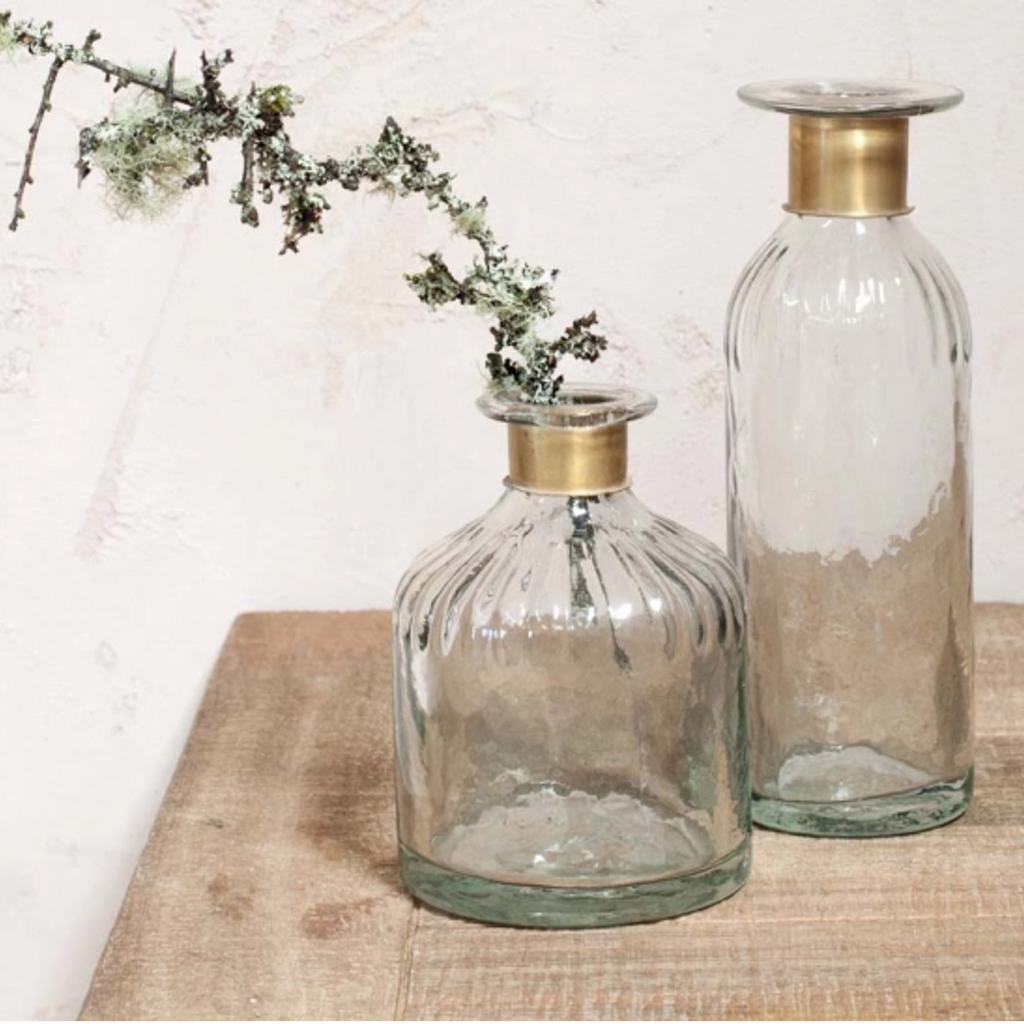 Hammered Glass Bottle Vases - Size Choice | Annie Mo's