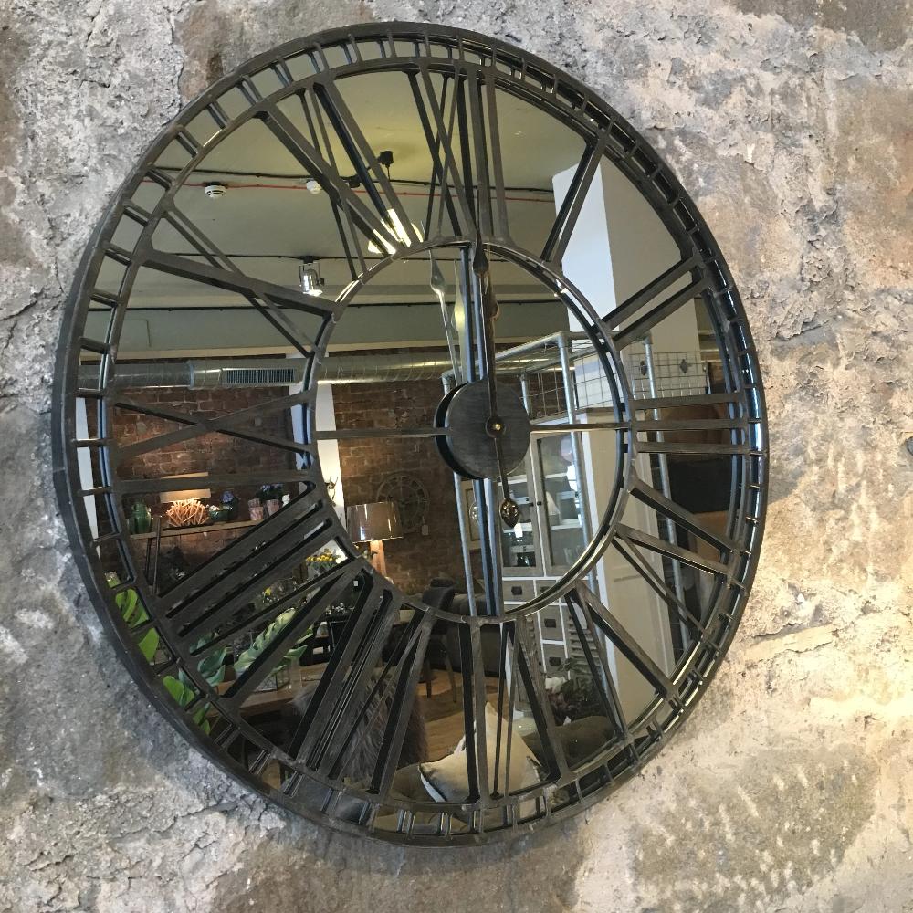 Skeleton Mirrored wall Clock 80cm Diameter | Annie Mo's