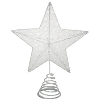 Iridescent Glitter Mesh 5-Point Tree Top Star 20cm | Annie Mo's