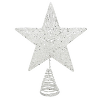 Iridescent Glitter Moulded Tree Top Star 23cm | Annie Mo's