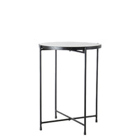 Iron Side Table with Mirrored Top 60cm | Annie Mo's