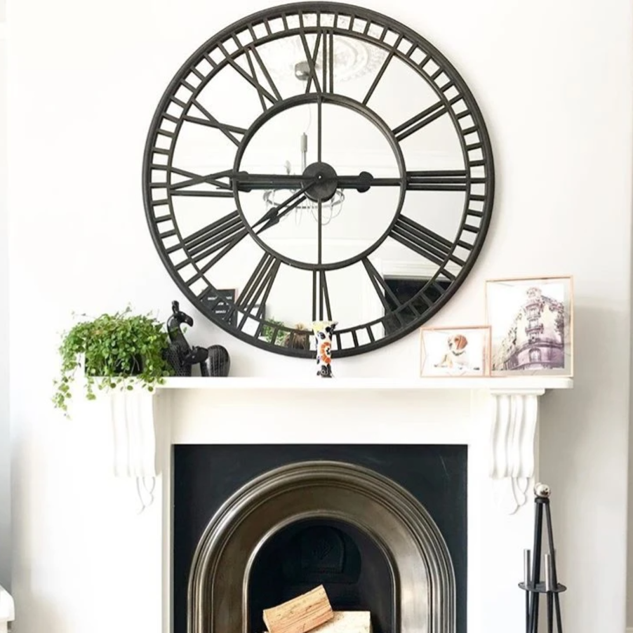 Iron Mirrored Wall Clock 106cm B