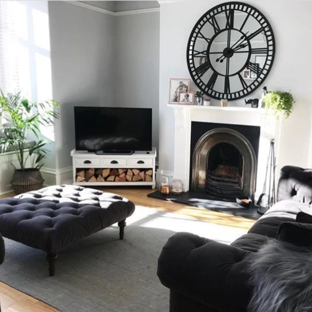 Iron Mirrored Wall Clock 106cm C