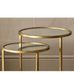 Iron and  Glass Side Table Set - Brass 60cm