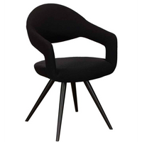 Jasmine  Carver Dining Chair - Black Boucle | Annie Mo's